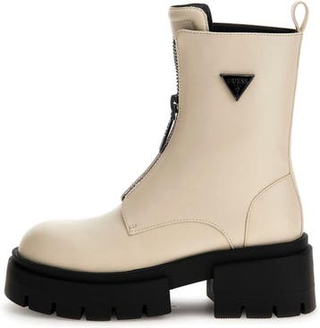 Guess Leila Dames Veterboots Kuntstleer Milk - Maat 37, Verzenden, Nieuw