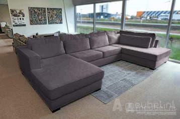 U-Bank Arnhem - u-banken - Antraciet, Nieuw, 150 cm of meer, Stof, 300 cm of meer