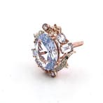 Zonder minimumprijs - Ring - 9 kt. Roségoud, Zilver Spinel -, Sieraden, Tassen en Uiterlijk, Ringen, Nieuw