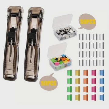 Set van 2 Nietloze Nietmachines met 100 Herbruikbare Papercl, Verzenden, Nieuw in verpakking
