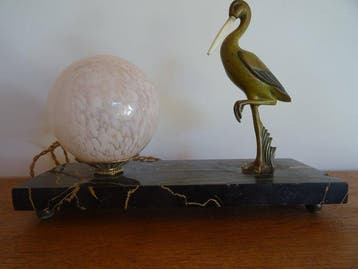 Gual - Gual - Tafellamp - Brons - Lamp Héron gesigneerd door