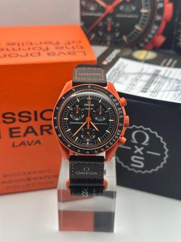 Omega x Swatch - Mission on Earth - Lava - Zonder, Nieuw