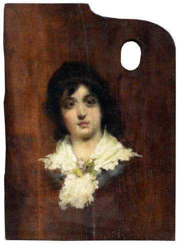 Attributed to Mosè Bianchi (1840-1904) - Painters palette, Antiek en Kunst