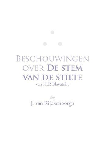 Beschouwingen Over De Stem Van De Stilte Van H.P. Blavatsky, Ophalen of Verzenden, Nieuw, J. Rijckenborgh