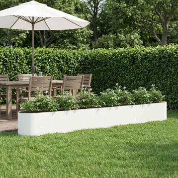 vidaXL Verhoogd Tuinbed Wit 360 x 40 x 40 cm, Verzenden, Minder dan 60 cm, Nieuw, Metaal