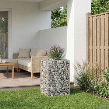 vidaXL Gabion Verhoogd Bed 50 x 50 x 80 cm Gegalvaniseerd, Verzenden, Nieuw, IJzer