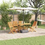 vidaXL Tuin eettafelset 5 pcs Bruin Massief Acaciahout, Verzenden, Nieuw, 5 zitplaatsen