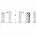 vidaXL Tuinpoort met slot Woerden Grijs 100 x 400 cm Staal, Tuin en Terras, Tuinpoorten, Verzenden, Nieuw
