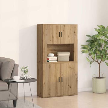 vidaXL buffetkast Artisan Eiken 80 x 33 x 150 cm Bewerkt, Minder dan 50 cm, Verzenden, Nieuw, Minder dan 100 cm