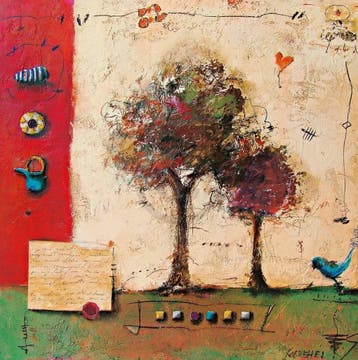 Kunstdruk Sonja Kobrehel - Tree I 70x70cm, Verzenden, Nieuw