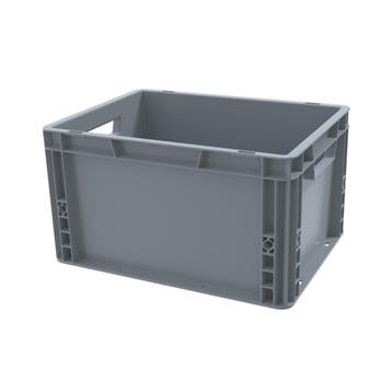 Stapelbak, 400x300x220 mm, euronorm, grijs kunststof, nieuw, Minder dan 50 cm, Ophalen of Verzenden, Minder dan 40 cm, Nieuw