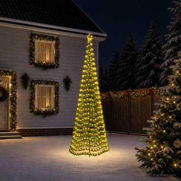 vidaXL Led-kerstboom met tinsel en grondpen EKENAS 400 cm, Diversen, Verzenden, Nieuw