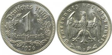 Duitsland 1 Reichsmark 1936 F vz/stgl-prfr J 354, Verzenden