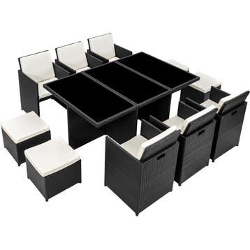 Aluminium rotan zitgroep New York 6+4+1 met beschermhoes, Verzenden, Nieuw