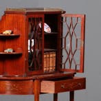 Maple & Co Salonkast  vitrinekast ca 1870 mahonie met inleg, Ophalen of Verzenden