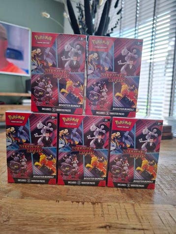 Pokémon - 5 Box - Destined Rivals Booster Bundle - Scarlet &, Nieuw