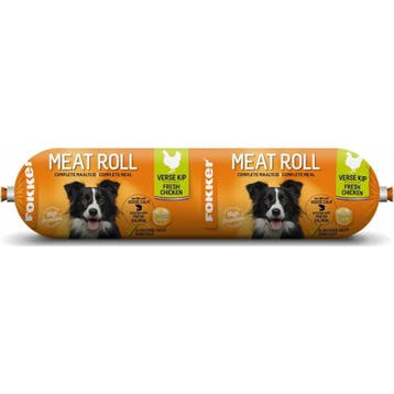14x Fokker Meat Roll Hondenvoer Nat Kip - Zalm 350 gr, Verzenden, Hond