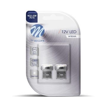 M-Tech LED W21/5W 12V - Basic 6x Led diode - Wit - Set, Verzenden, Nieuw, Maserati