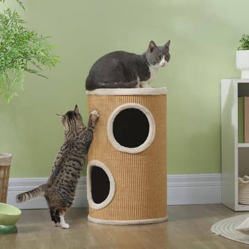 Kattenkrabpaal Toren met 2 Niveaus en Sisal Bekleding - Ø 35, Verzenden, Nieuw