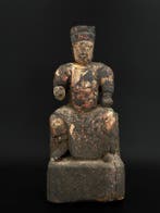 Oud-Chinees, Ming-dynastie Hout Een godenbeeldje - 43 cm