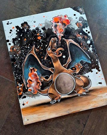 Video game figuur Charizard (Glurak) Feuer Pokemon, Nieuw