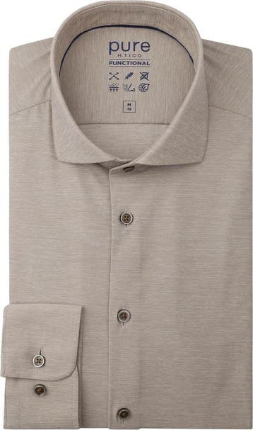 Pure Shirt Melange Beige maat 44 Heren, Verzenden, Nieuw, Beige, Pure