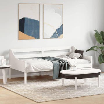 vidaXL Slaapbank zonder matras 90x190 cm massief grenenhout, 90 cm, Eenpersoons, Verzenden, Wit