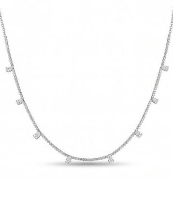 Halsketting - 14 karaat Witgoud - 5.91ct. tw. Diamant, Nieuw