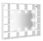 Witte LED Badkamerkast met Spiegel – Wandkast met 16 Vakken, Verzenden, Nieuw