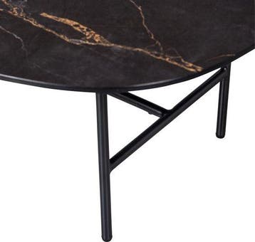 WOOOD Vajen Salontafel - Marmeren Look - Zwart - 34x80x60, Verzenden, Nieuw