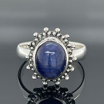 Zilver - Ring - Natuurlijke saffier