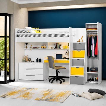 Almila Neo Complete Kinderkamer Set Hoogslaper met Bureau en, Nieuw