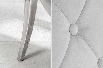 Elegante stoel MODERN BAROK edelgrijs fluweel met, Ophalen of Verzenden, Nieuw