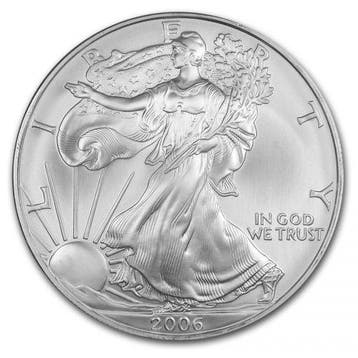 American Eagle 1 oz 2006 (10.676.522 oplage), Postzegels en Munten, Munten | Amerika, Verzenden, Midden-Amerika, Losse munt, Zilver