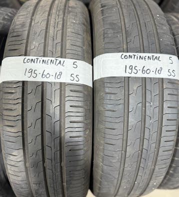2x195-60-18 Continental Zomer 2x5mm €55 PerBand 195 60 18, Auto-onderdelen, Banden en Velgen, Ophalen, 18 inch, Gebruikt, Band(en)