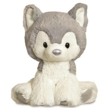 Husky knuffel - pluche - grijs/wit - 20 cm - hondenknuffel, Verzenden, Nieuw