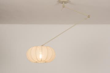 Rietveld Hanglampen - Beige, Zand - Stof, Metaal, Verzenden, Nieuw