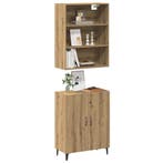 vidaXL Dressoir met wandkast bewerkt hout artisanaal, Huis en Inrichting, Kasten | Dressoirs, Minder dan 50 cm, Verzenden, Nieuw