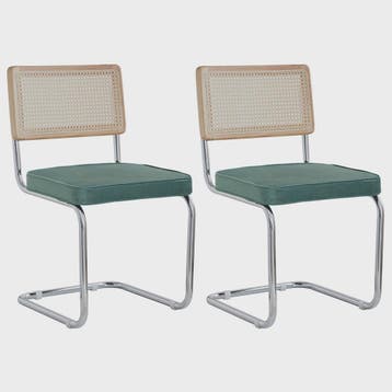 Set van 2/4 Retro Eetkamerstoelen met Rotan Rugleuning en Ge, Huis en Inrichting, Stoelen, Verzenden, Nieuw