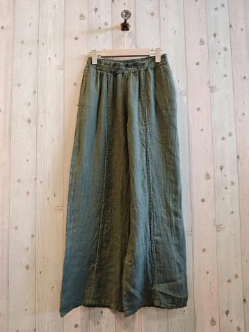 Prachtige linnen broek met elastische talie - broderie op, Kleding | Dames, Tops, Nieuw