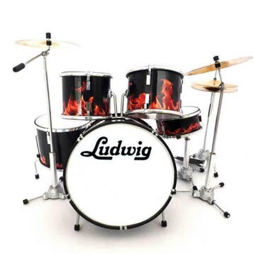 Miniatuur decoratief Ludwig real flames drumstel, Ophalen of Verzenden, Nieuw, Overige typen