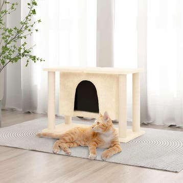 vidaXL Kattenmeubel met sisal krabpalen 50 cm crèmekleurig, Verzenden, Nieuw