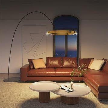 Moderne Gouden Ring Vloerlamp - Minimalistisch Design, Luxe, Verzenden, Nieuw