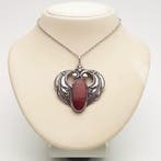 Zilver, Art Nouveau / Skønvirke Carneool - Ketting met