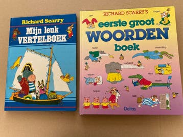 2 Prentenboeken Richard Scarry - Vertelboek / Woordenboek, Verzenden, Zo goed als nieuw, 3 tot 4 jaar
