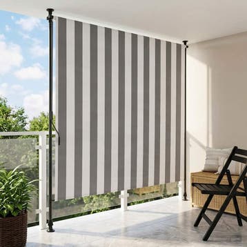 vidaXL Buiten Rolgordijn Antraciet en Wit 120 x 270 cm, Verzenden, Nieuw
