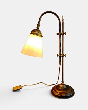 Bureaulamp - Opaline glas - Notarislamp