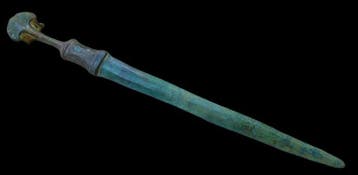 Luristan Antieke bronzen dolk - 32 cm (Zonder minimumprijs), Antiek en Kunst
