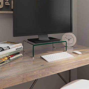 vidaXL Tv-meubel/monitorverhoger transparant 40x25x11 cm, Verzenden, Nieuw, Glas, Minder dan 100 cm