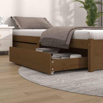 vidaXL Bedlades 2 st massief grenenhout honingbruin, Verzenden, Nieuw, Bruin, Hout